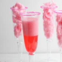 Cotton Candy Mocktail in a champagne glass