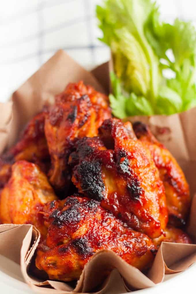 Instant pot chicken wings close up