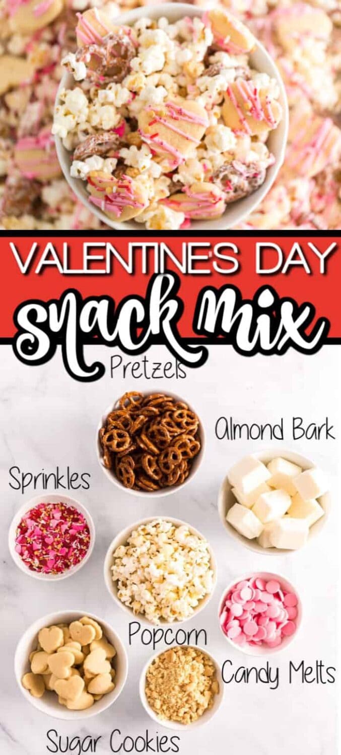 Valentine's Day Snack Mix pin