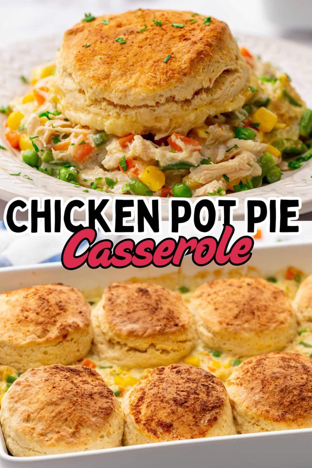 chicken pot pie casserole pin.