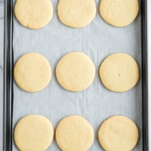 Featured sugar cookies on a pan