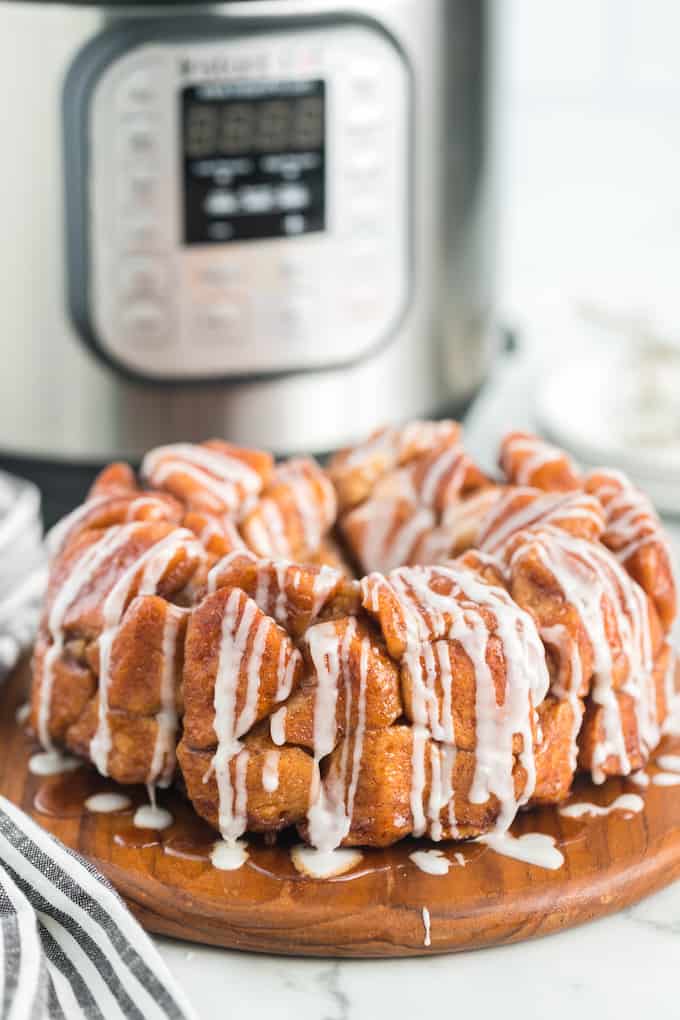 Instant Pot Monkey Bread in front of an Instant Pot