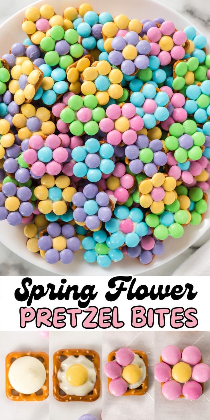 spring flower pretzel bite pin.