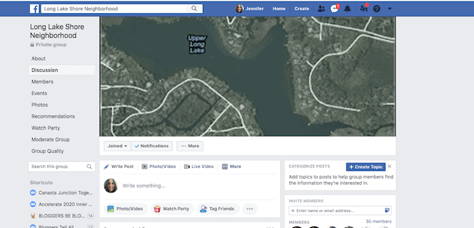 Facebook neighborhood page