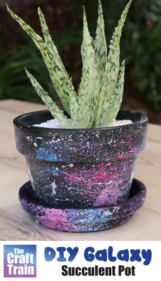 Galaxy Painted Pot by The Craft Train
