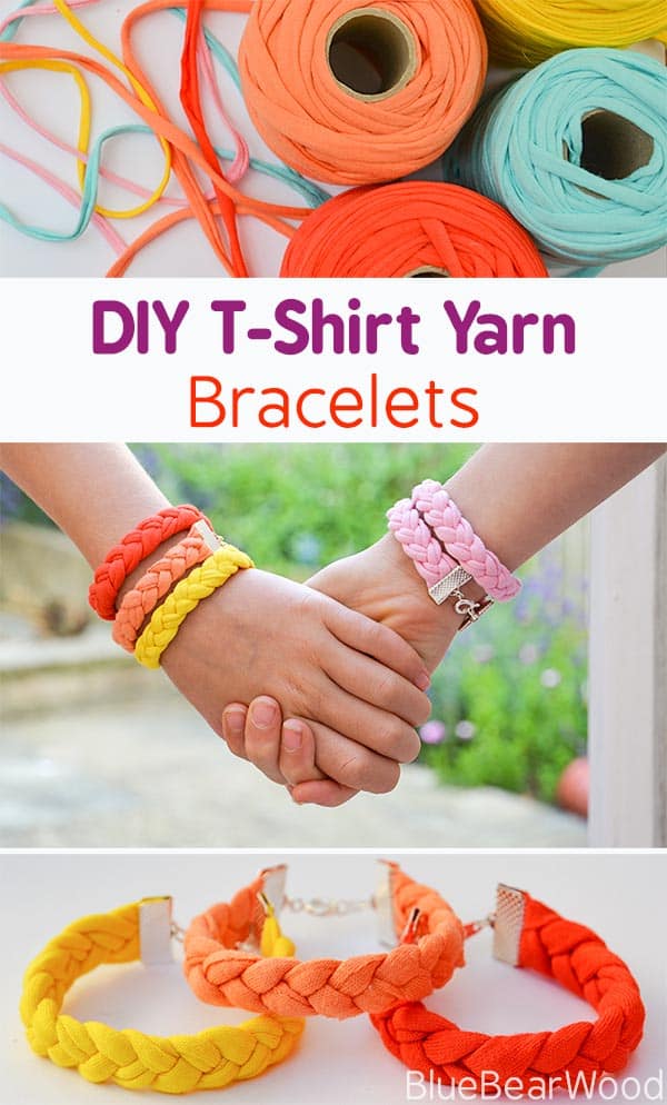 How to Make Tshirt Yarn Bracelets by Blue Bear Wood