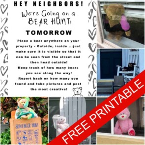teddy bear hunt free printable