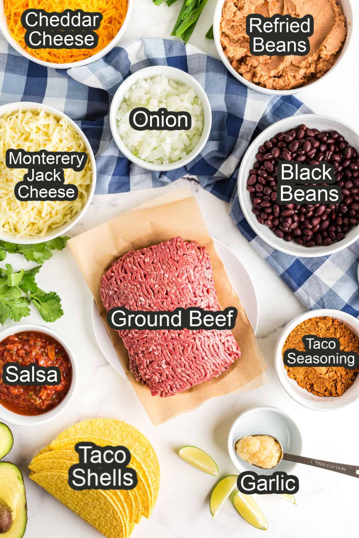 Beef tacos ingredients 