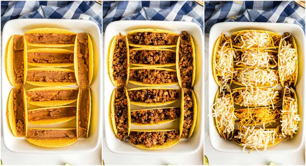 How to make baked tacos in casserole dishes