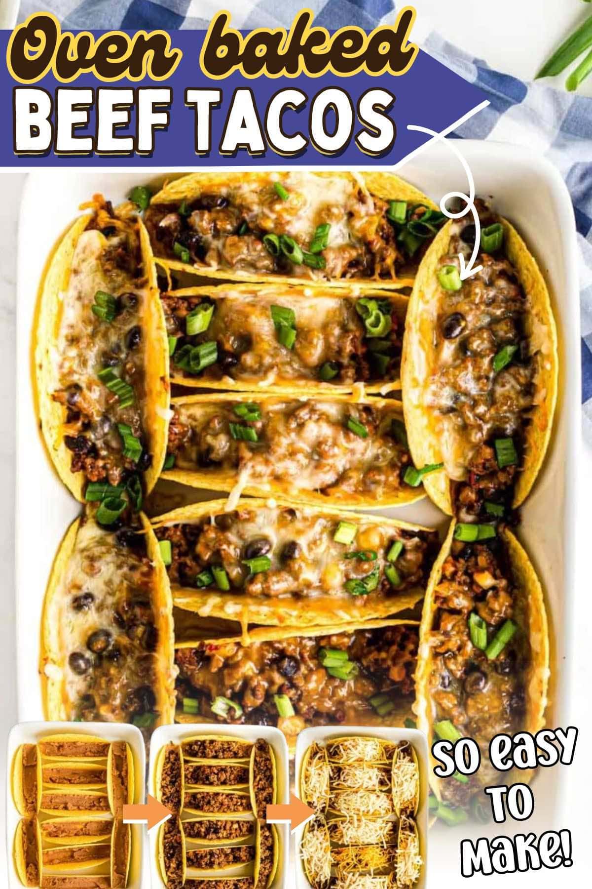 oven baked beef tacos pin