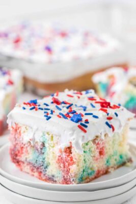 Red White and Blue Poke Cake - Princess Pinky Girl