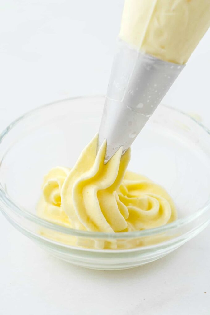 dole whip squeezed from icing bag