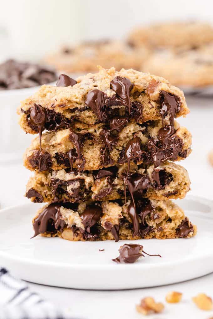 showing the inside of doubletree chocolate chip cookies