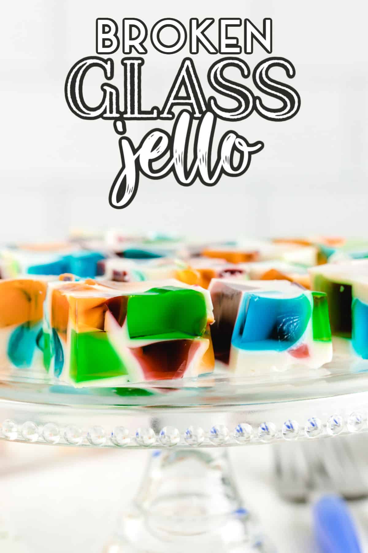 Broken Glass Jello on a glass platter