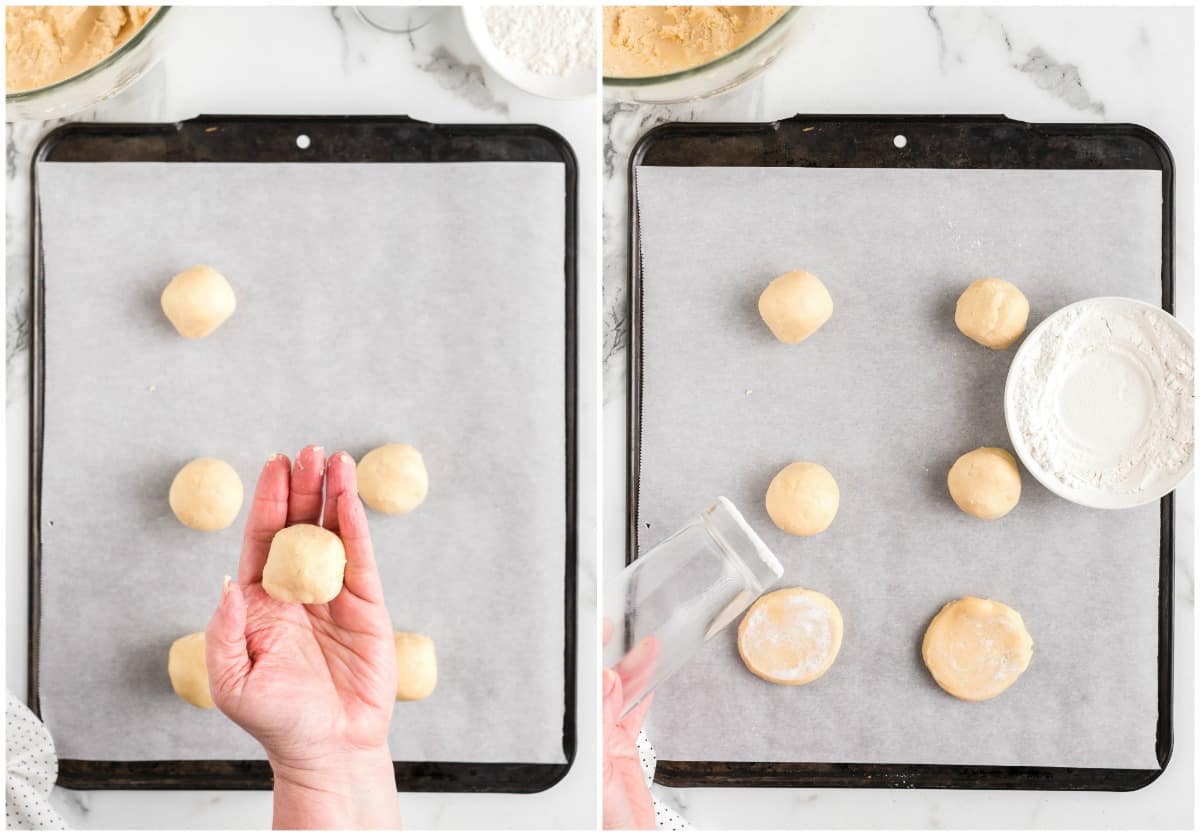 A tray of  cookie dough balls