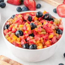 fruit salsa in a bowl.