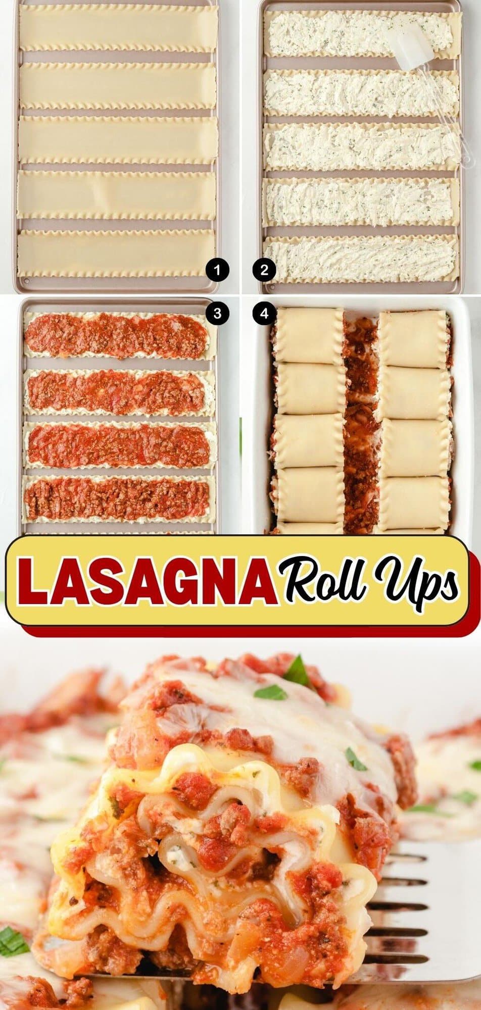 A portion of Lasagna Roll Ups lifted by spatula