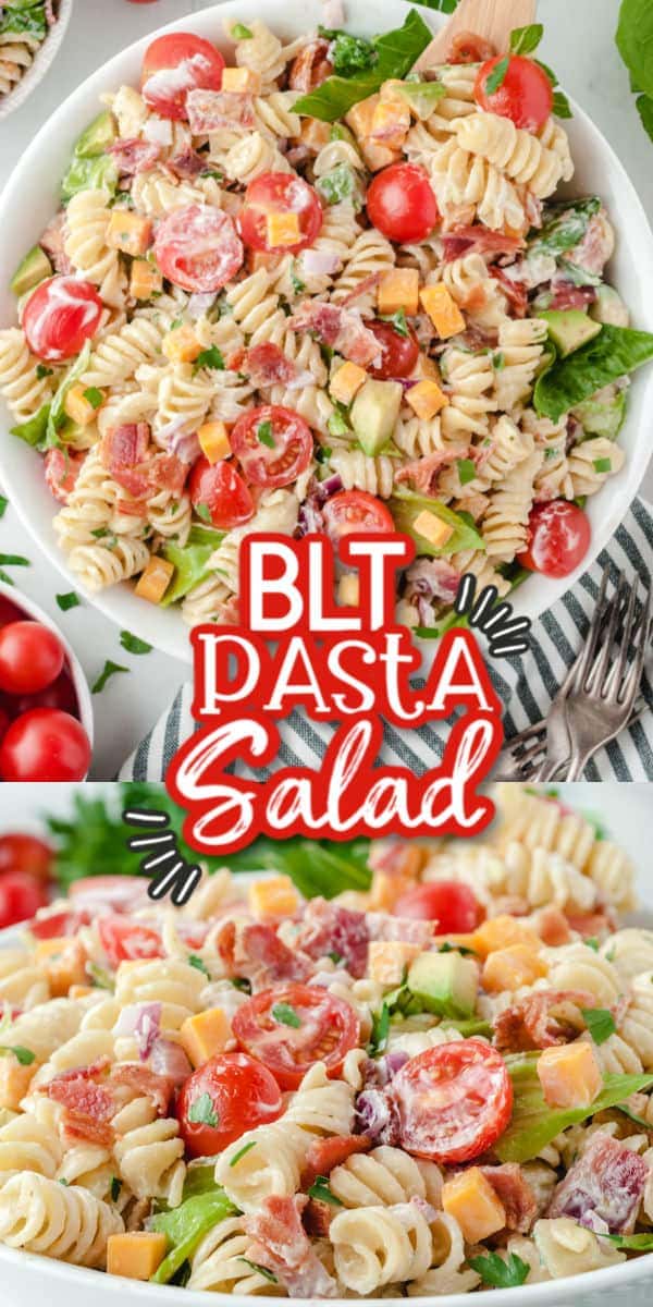 BLT Pasta Salad Pinterest Image