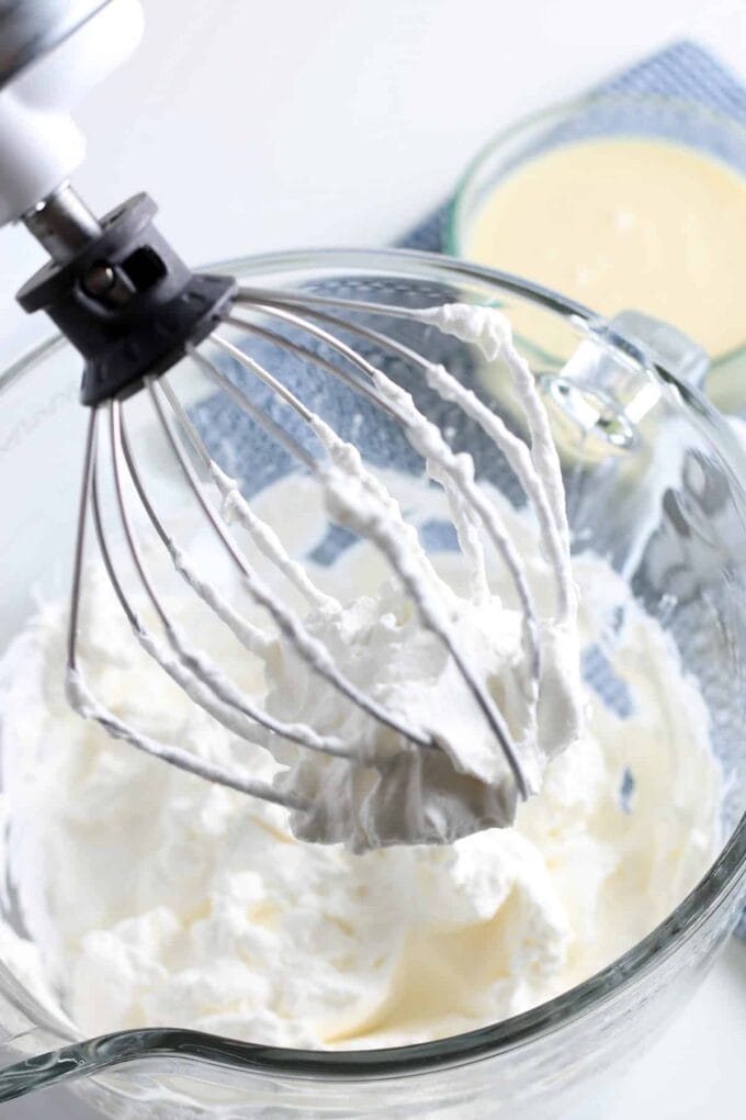 Whipping Cream into Peaks on a whisk
