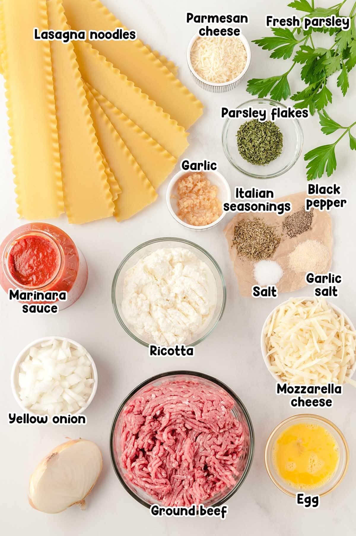 lasagna roll ups ingredients.