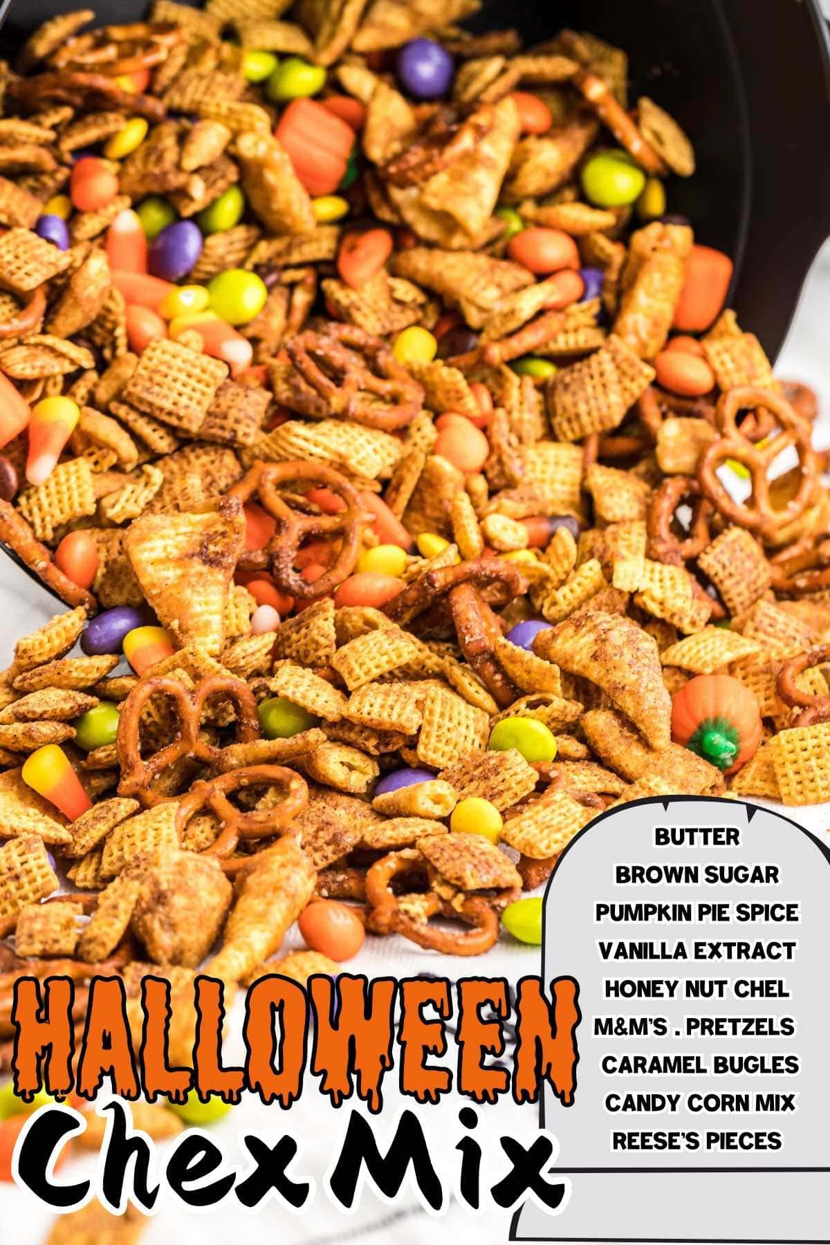 halloween chex mix pin.