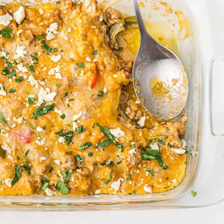 chicken fajita casserole featured image