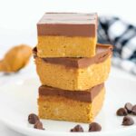 no bake peanut butter bars square featured image