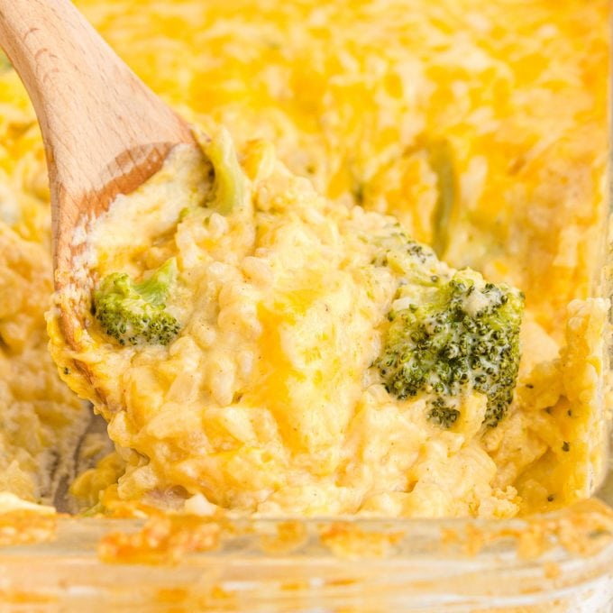 Broccoli Rice Casserole (Creamy & Cheesy) - Princess Pinky Girl