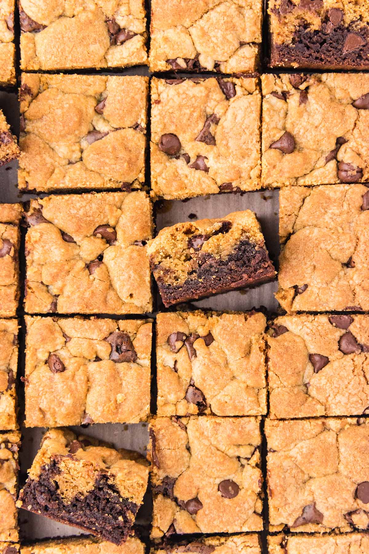 brookies sliced into squares.