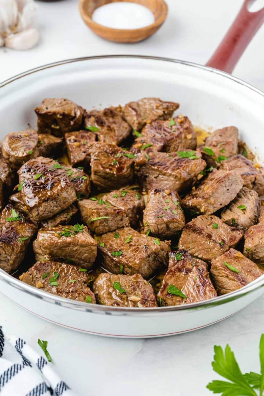 Butter Garlic Steak Bites - Princess Pinky Girl