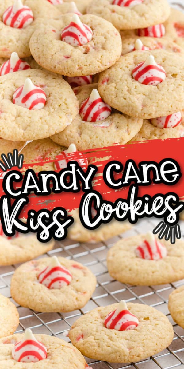 Candy Cane Kiss Cookies Pinterest Image