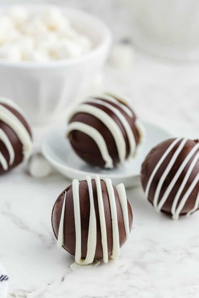 Hot Chocolate Bombs with drizzle