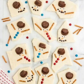 Melted Snowman Fudge square