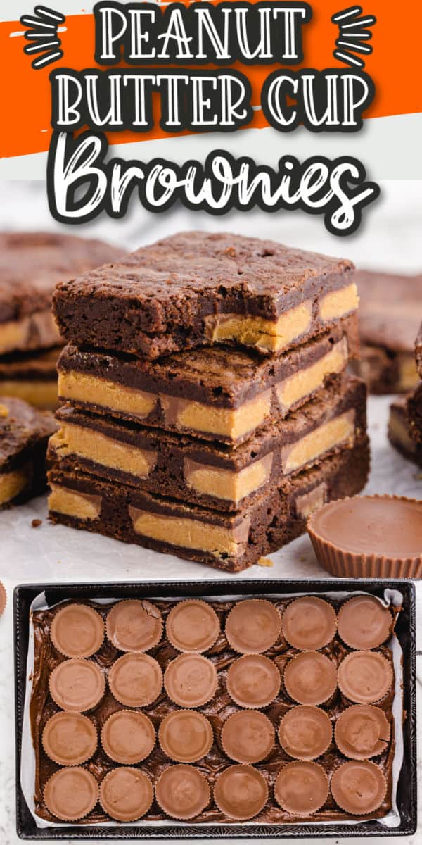 Peanut Butter Cup Brownies Pinterest Image
