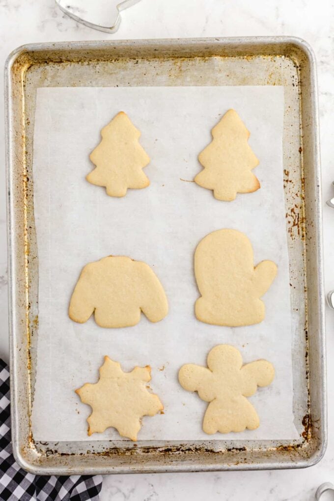 baked christmas cookies on a pan