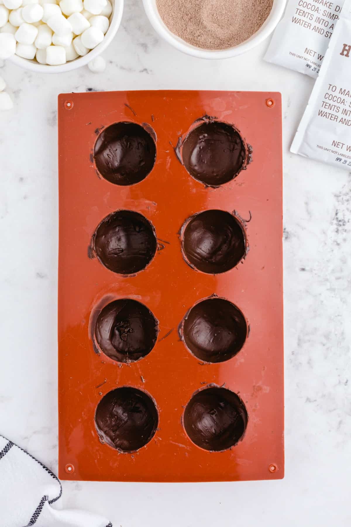 let chocolate harden in mold