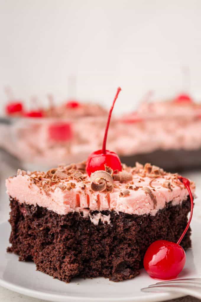 Cherry Dr Pepper Cake with bite featured image