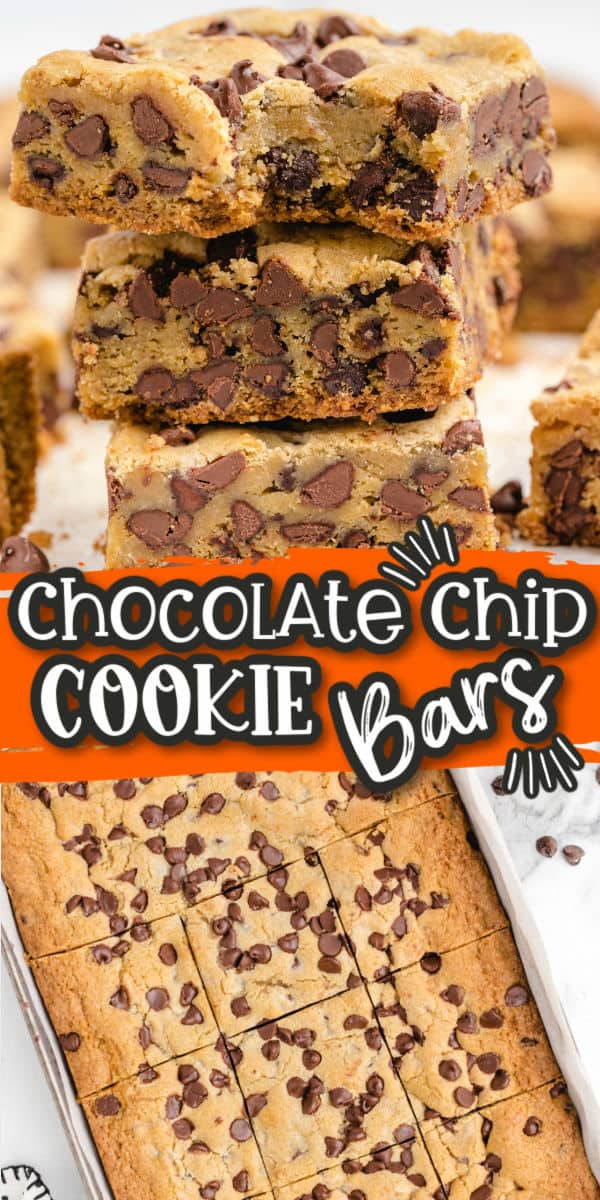Chocolate Chip Cookie Bars Pinterest Image