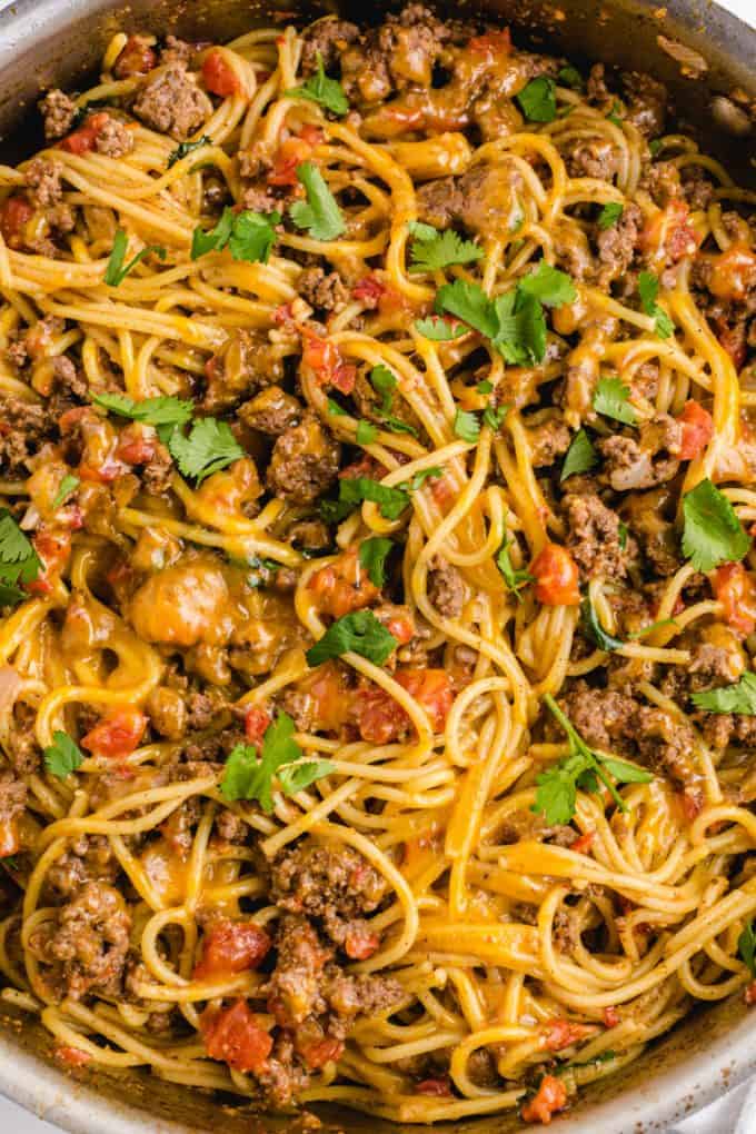 Taco Spaghetti close up