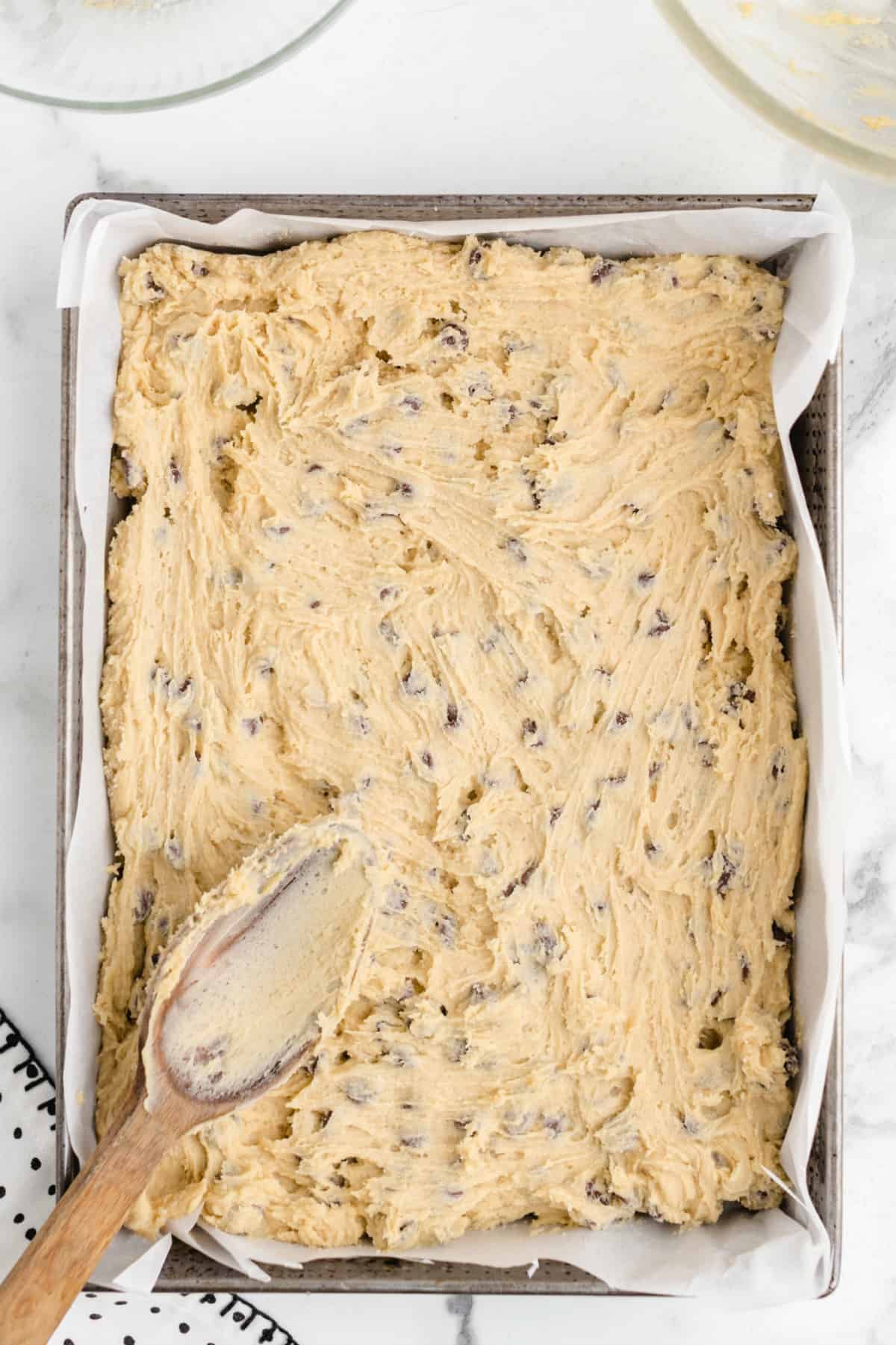 cookie dough in a pan