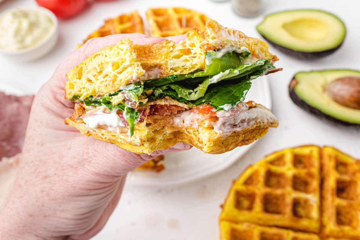 Keto BLT Chaffle with Avocado - Tasty Low Carb