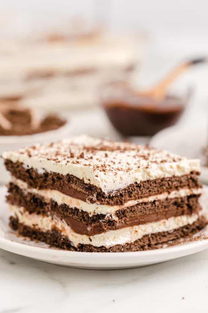 icebox cake on a plate