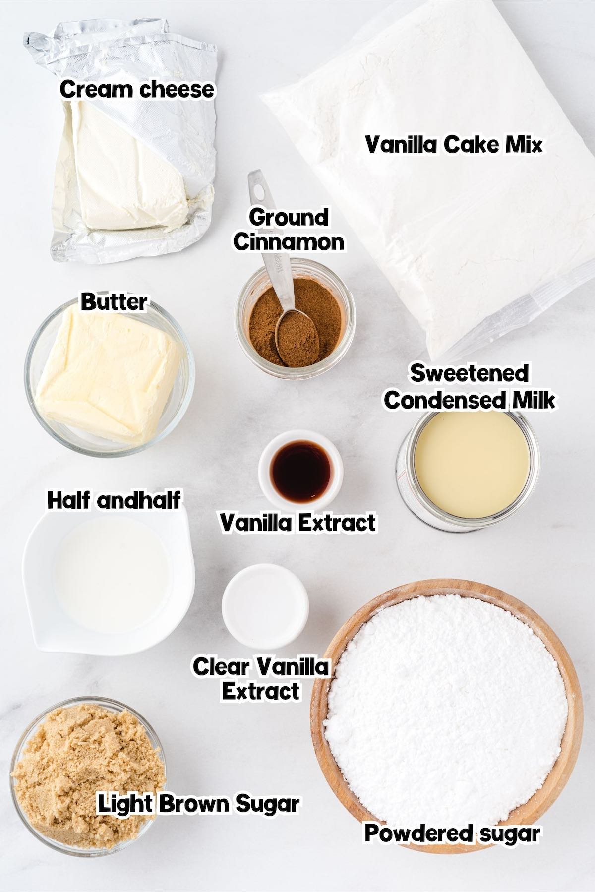 cinnamon roll poke cake ingredients. 