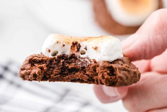 bite out of hot chocolate cookie