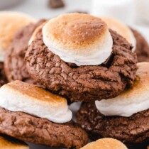 hot chocolate cookies stacked square