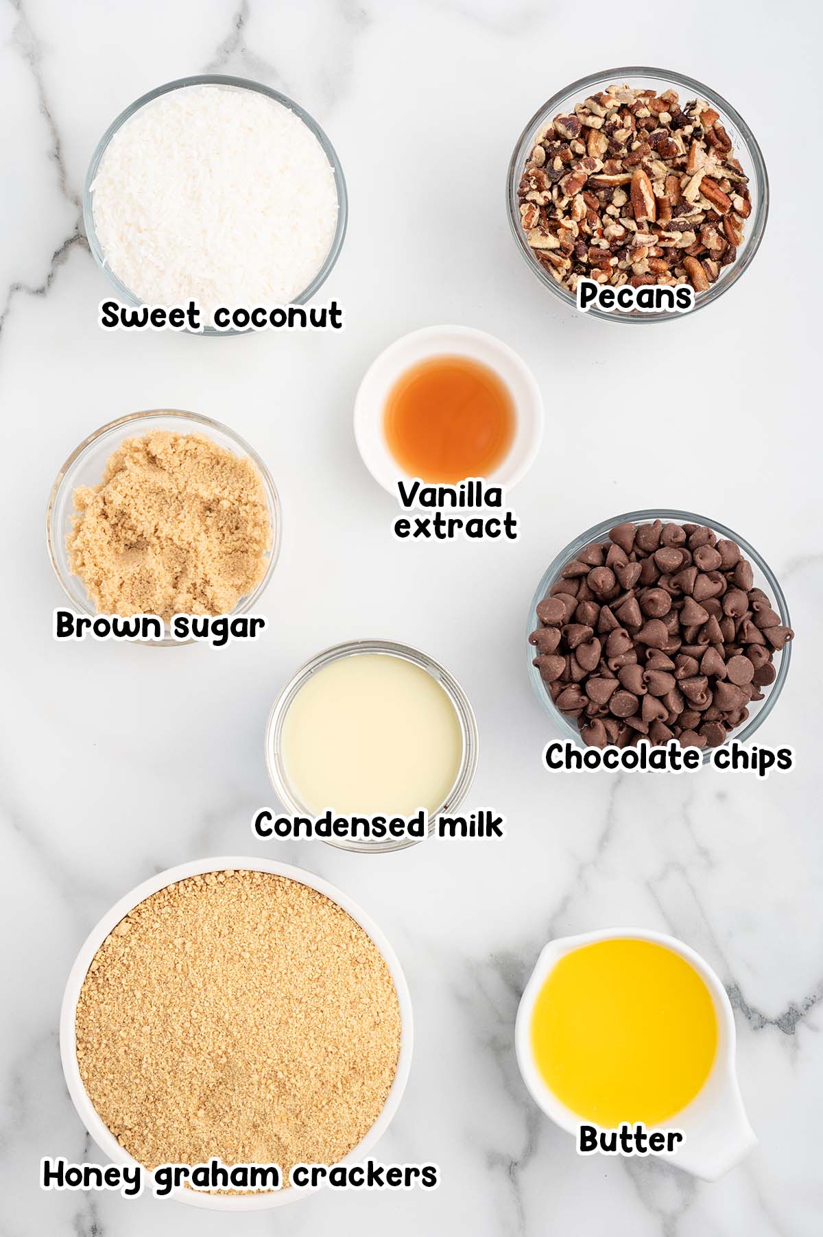 magic cookie bars ingredients. 