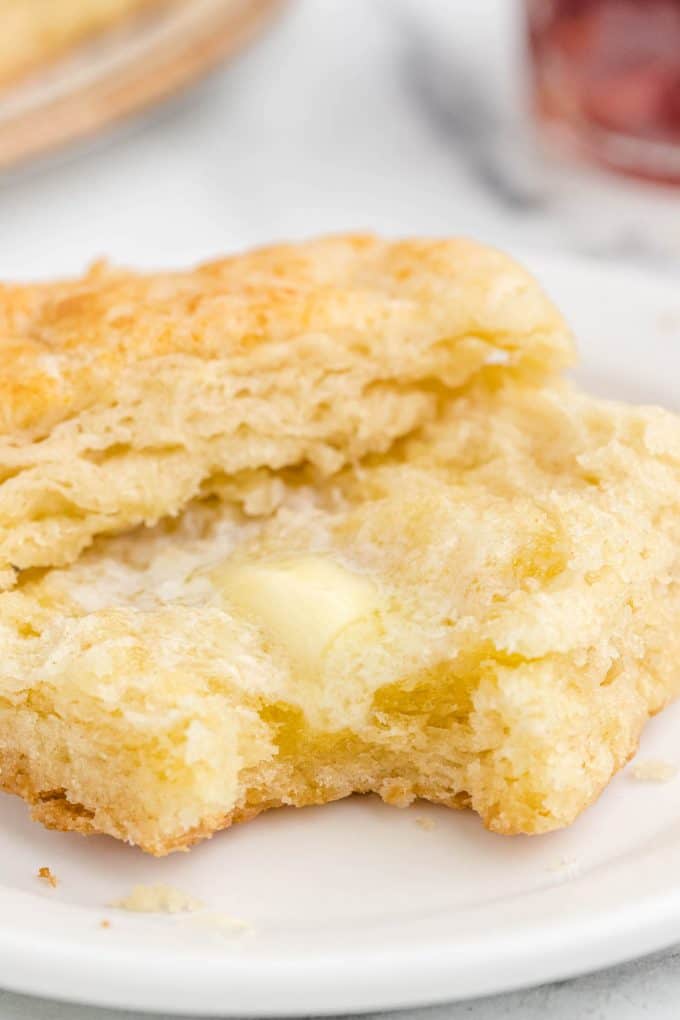 7-Up Biscuits close up with butter