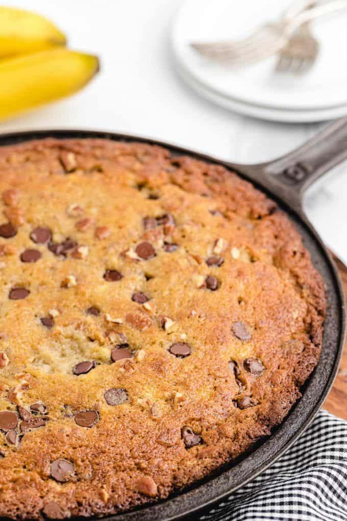 Cast Iron Skillet Banana Bread {delicious & perfectly baked}