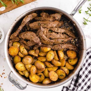 garlic butter steak and potato skillet