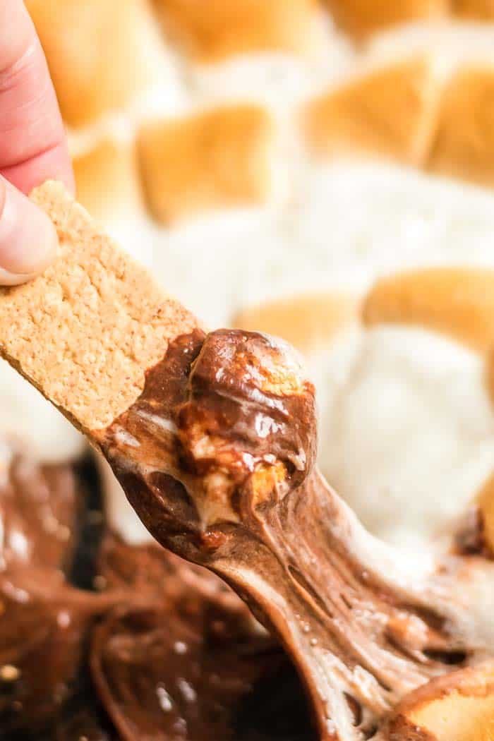 S'mores Dip on graham cracker